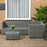 3 Pieces Rattan Garden Furniture 4 Seater Outdoor Patio Corner Sofa Chair Set with Coffee Table Thick Cushions Grey