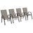 4 Pieces Garden Chairs, Stackable Outdoor Dining Chair, Grey