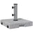 Granite Parasol Base, 28kg Heavy Duty Square Umbrella Stand with Wheels, Retractable Handle, Stainless Steel Tube, Grey