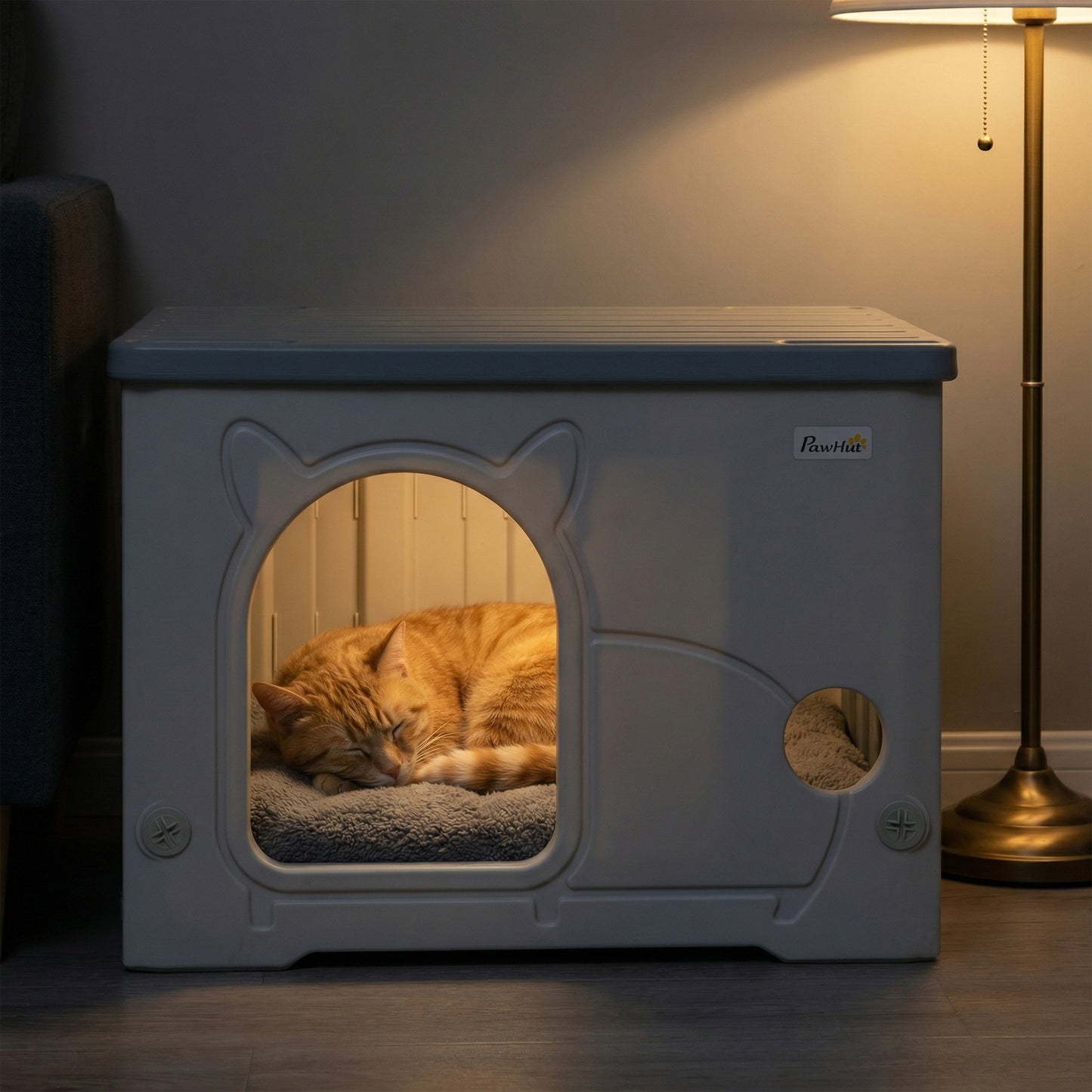 Cat House Stackable Cat Bed for Indoor Outdoor Grey