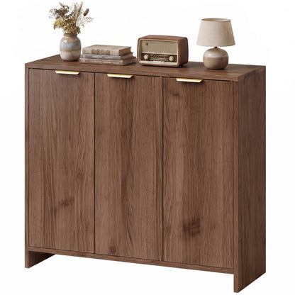 Sideboard with 3 Doors and Adjustable Shelves Kitchen Cupboard Brown