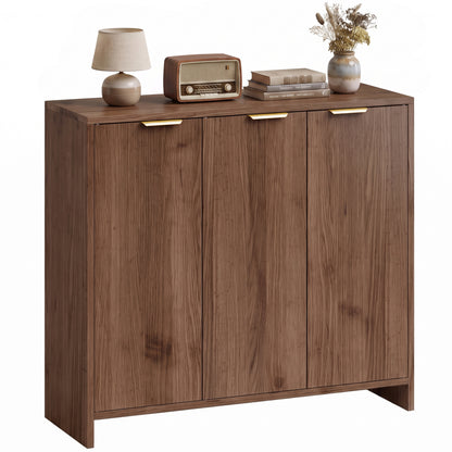 Sideboard with 3 Doors and Adjustable Shelves Kitchen Cupboard Brown