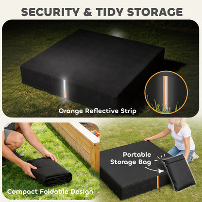 Sandbox Cover, Square Sandpit Cover with Drawstring & Elastic Band