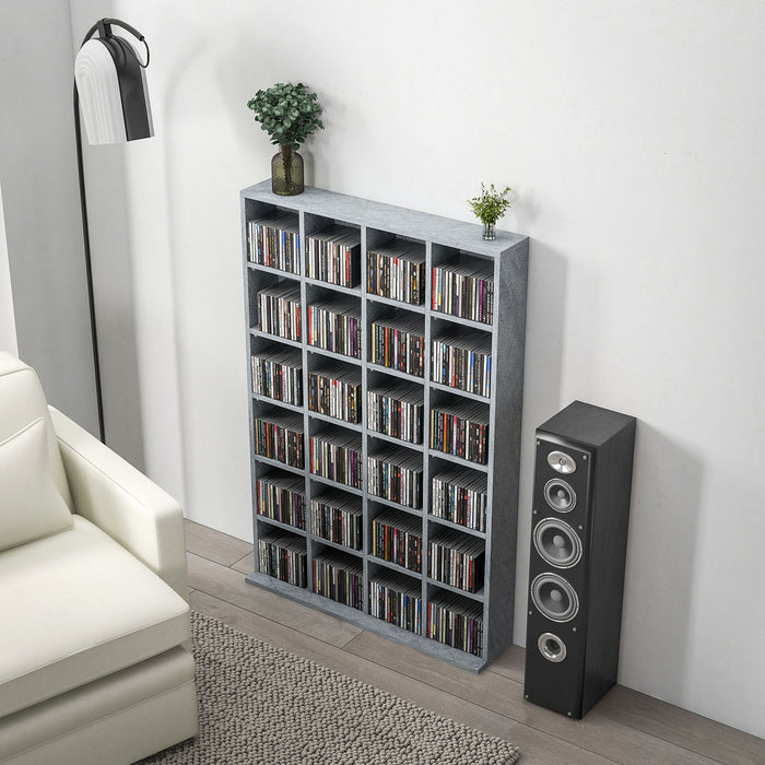 DVD CD Media Storage Rack, Video Display Unit, 89 x 130.5 cm, Grey