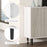 Kitchen Sideboard Storage Cabinet for Living Room with Adjustable Shelves 4 Doors and Pine Wood Legs White