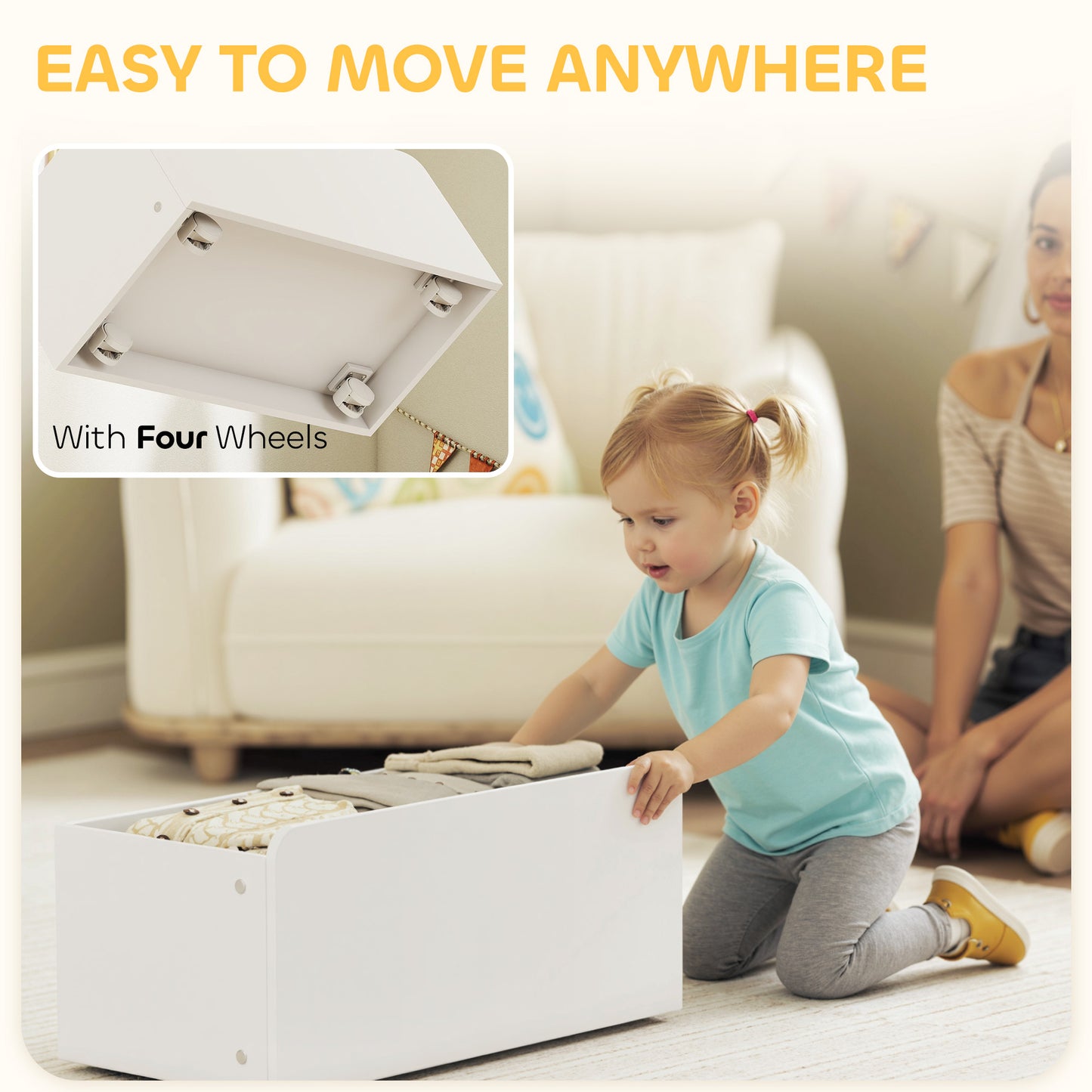 Toy Storage Unit, Childrens Bookcase with 6 Bins, Multicoloured