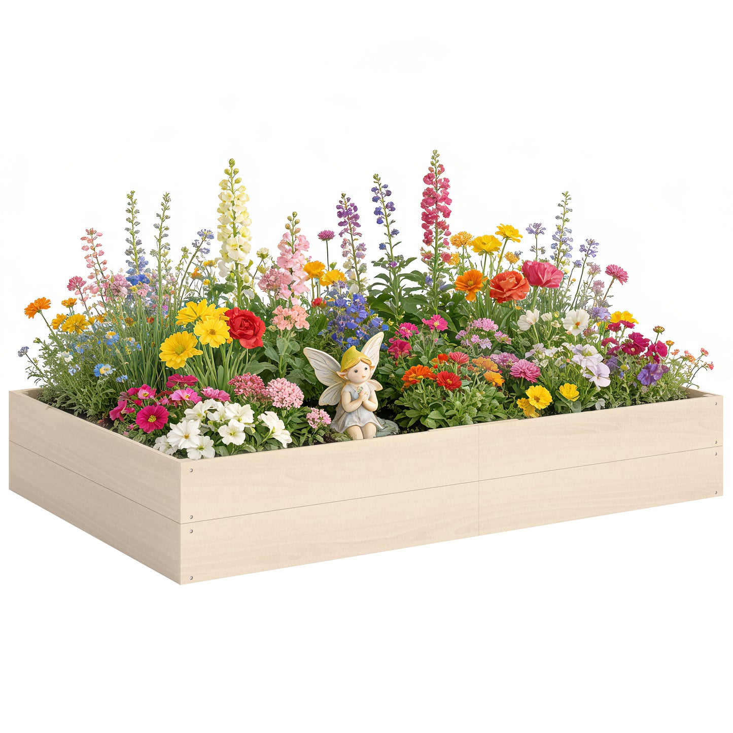 Wooden Raised Bed for Garden, 620L Extra Large Raised Garden Bed