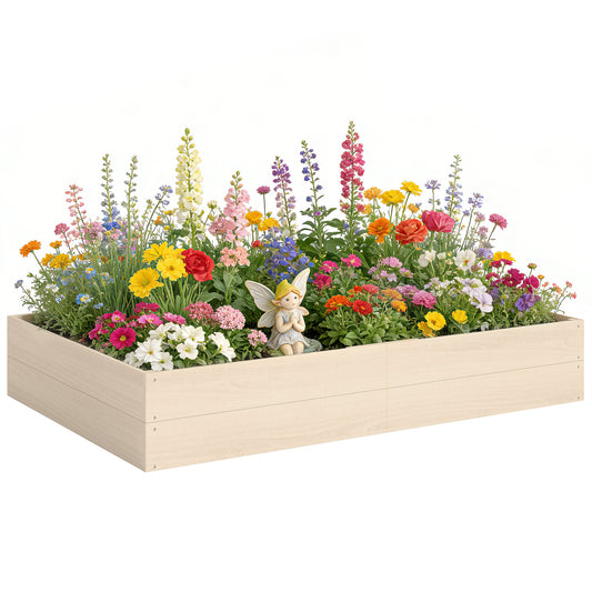 Wooden Raised Bed for Garden, 620L Extra Large Raised Garden Bed