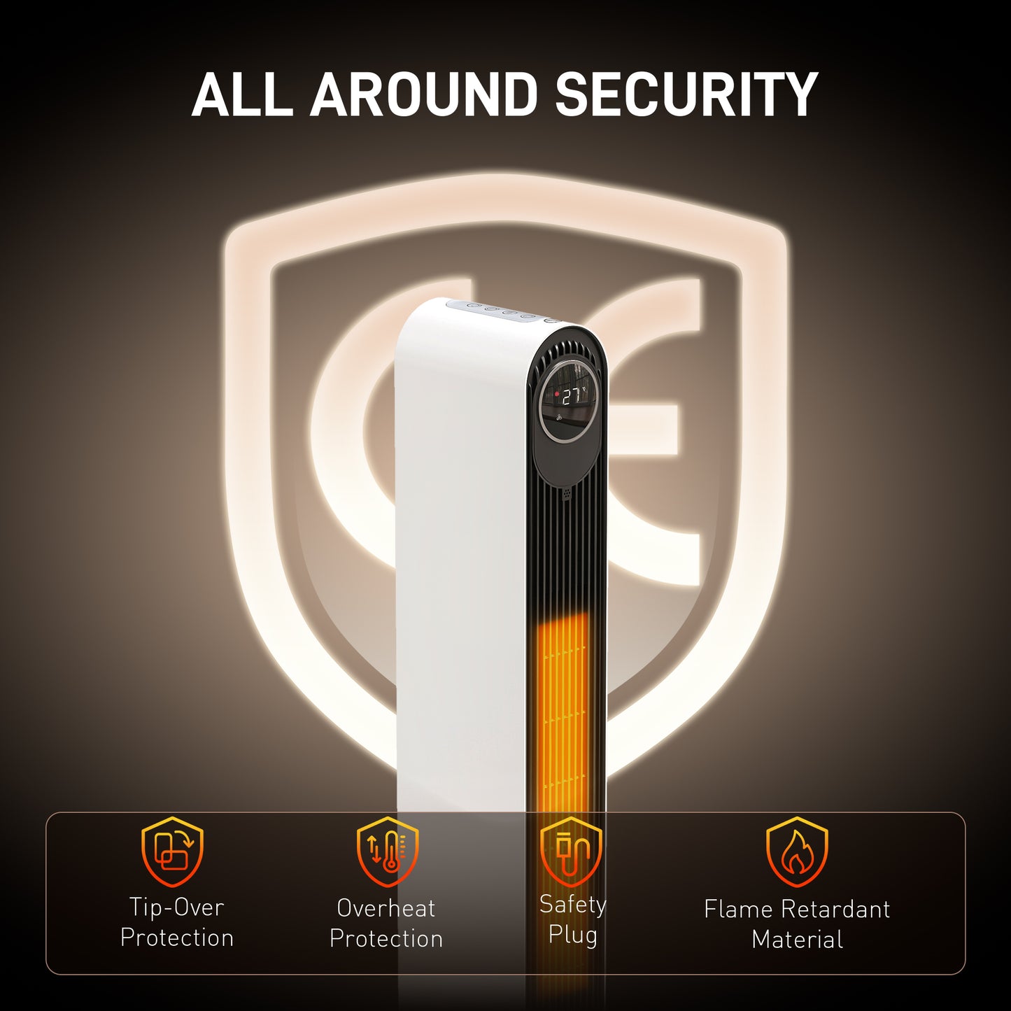 Ceramic Electric Heater, 2000W Fan Space Heater, White