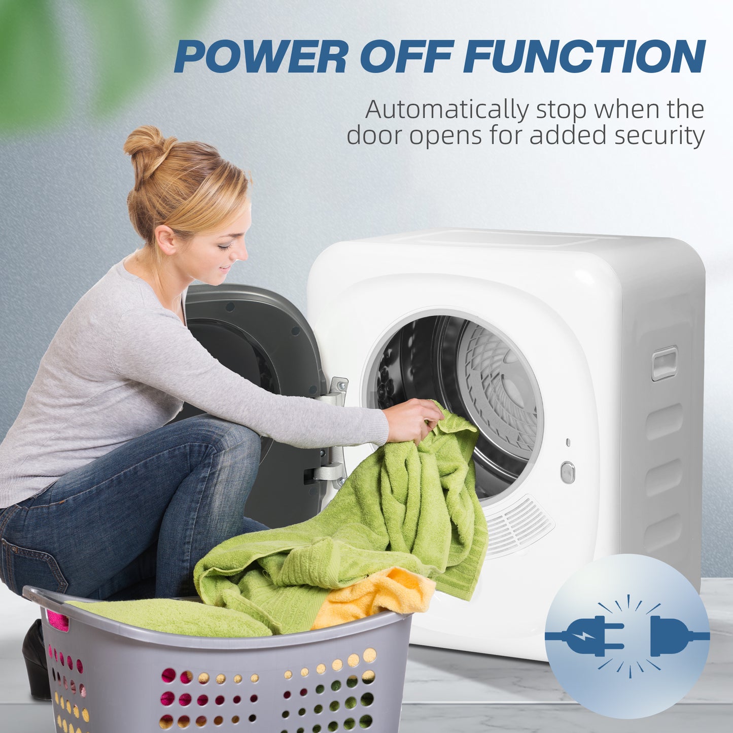 Compact Dryer Machine with 5 Modes, 4kg Small Tumble Dryer, White