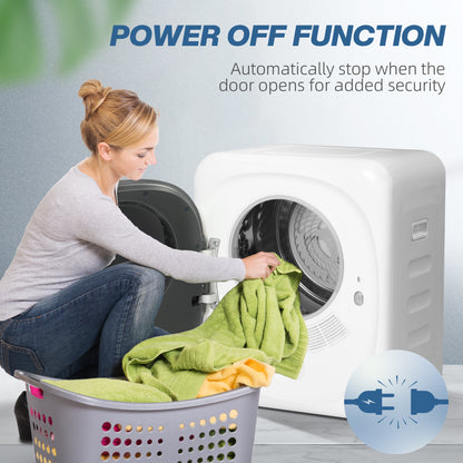 Compact Dryer Machine with 5 Modes, 4kg Small Tumble Dryer, White