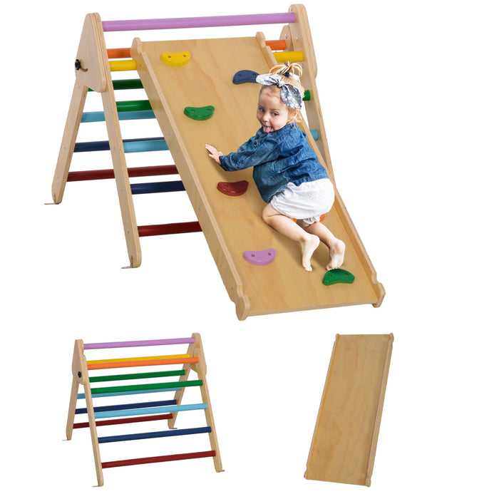 Toddler Climbing Frame, Wooden Indoor Pikler Triangle Set