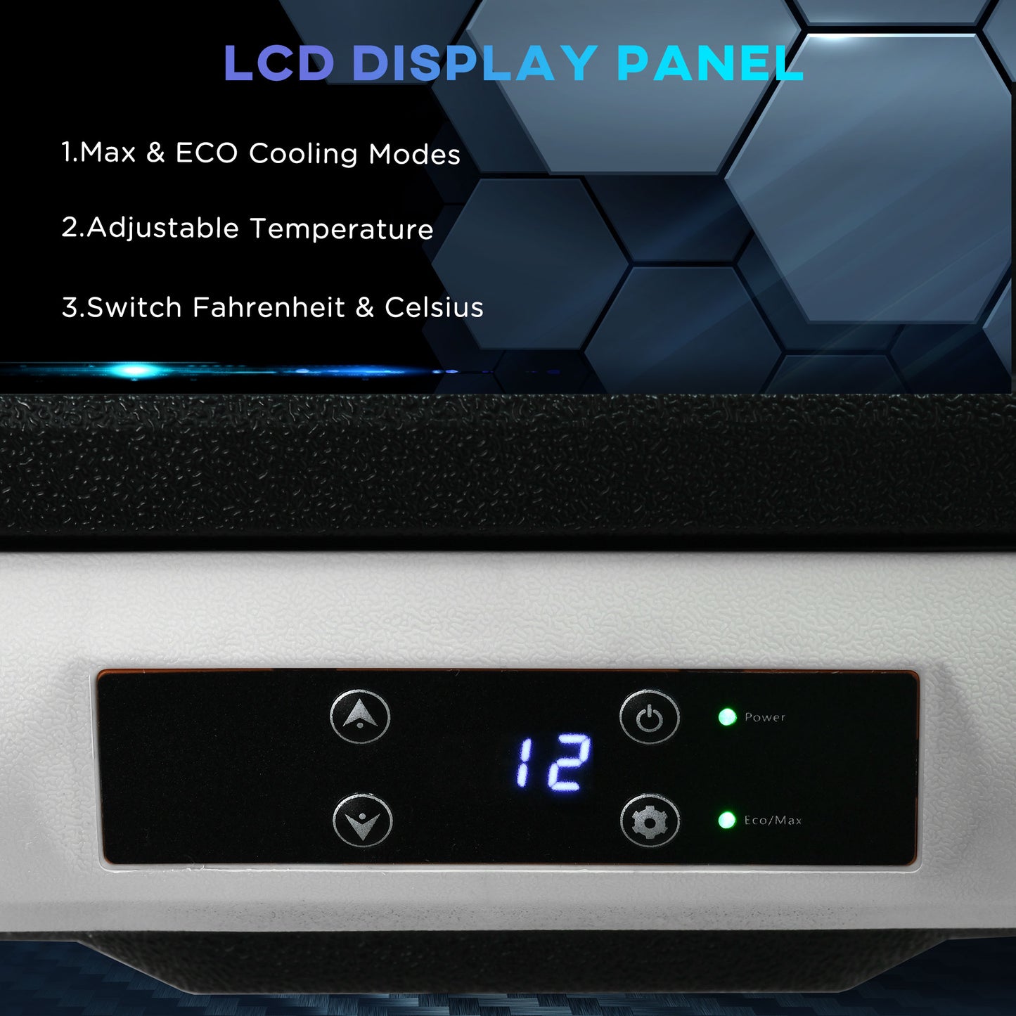 40L Car Refrigerator 12V Portable Freezer for Camping, Grey