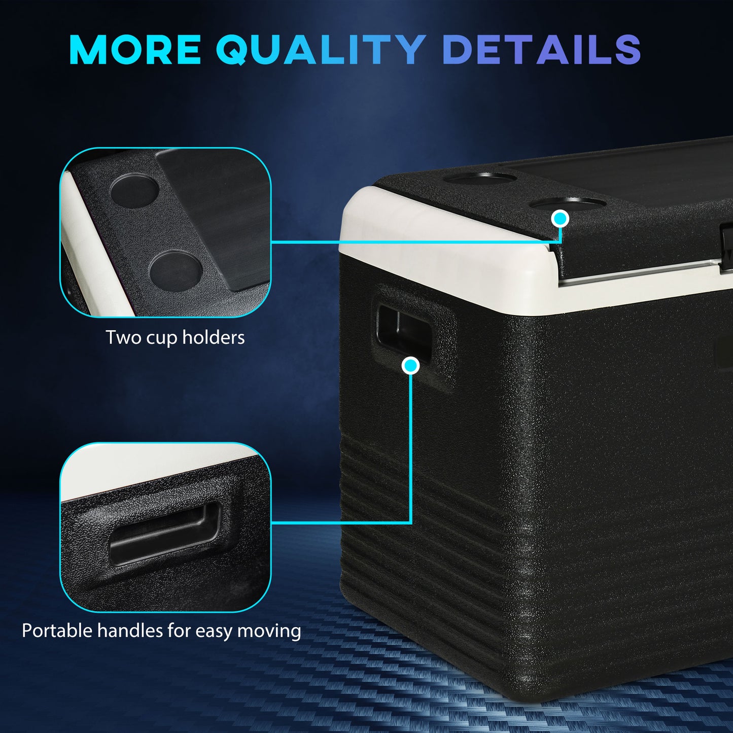 40L Car Refrigerator 12V Portable Freezer for Camping, Grey