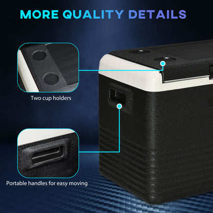 40L Car Refrigerator 12V Portable Freezer for Camping, Grey