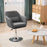 Swivel Accent Chair Contemporary Vanity Armchair with Adjustable Height Thick Cushion Lumbar Support Armrest for Bedroom