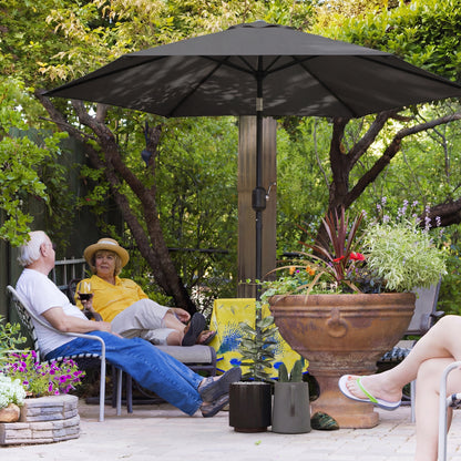 2.6M Garden Parasol Umbrella with Aluminium Pole, Tilt, Crank