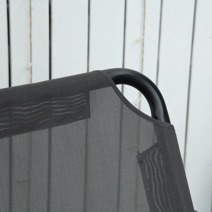 2 Seater Garden Swing Chair Outdoor Hammock Bench with Steel Frame Adjustable Tilting Canopy for Patio, Grey