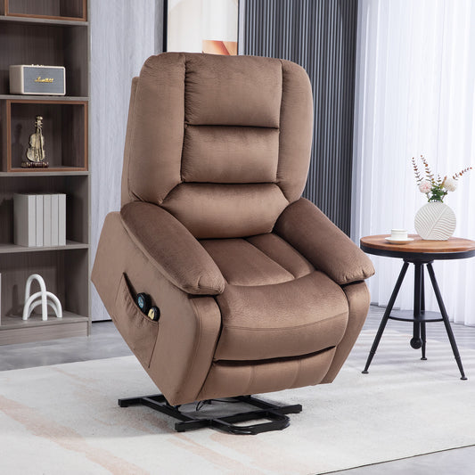 Riser and Recliner Chair Lift Chair with Vibration Massage, Heat, Brown