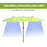 4.6m Garden Parasol Double-Sided Sun Umbrella Patio Market Shelter Canopy Shade Outdoor Grass Green - NO BASE