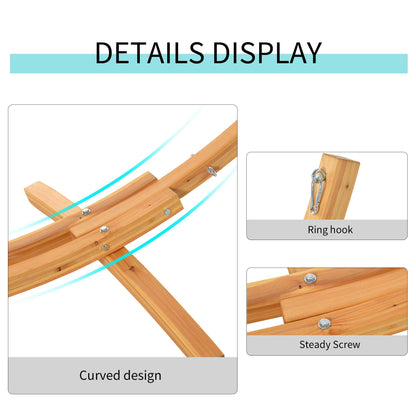 3(m) Wooden Hammock Stand for Garden, Patio, Natural