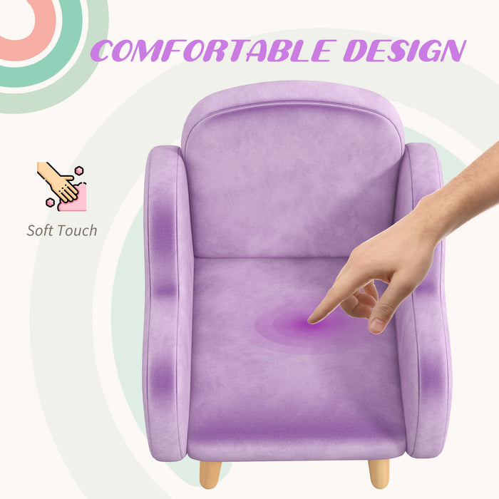 ZONEKIZ Cloud Shape Toddler Armchair, Ergonomically Designed Kids Chair, Comfy Children Playroom Mini Sofa for Relaxing, for Ages 1.5-5 Years - Purple