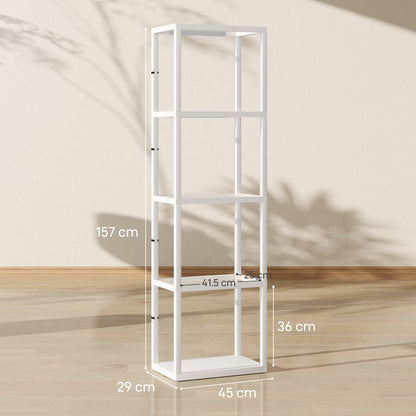 LED Floor Lamp with Glass Shelves, Dimmable Room Lamp, White