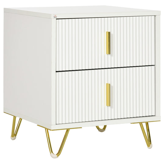 2 Drawer Dresser, Chest of Drawers Storage Cabinet, White
