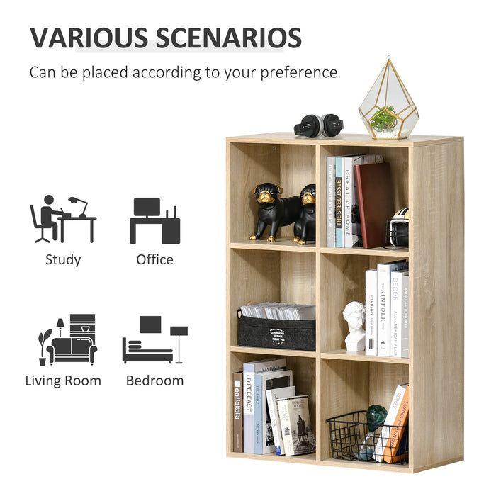 Cubic Cabinet Bookcase Storage Shelves for Home Office, Oak