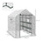 Walk-in Greenhouse w/ 3 Tier Shelves, Green House Garden Grow House w/ PE Cover, Roll-up Door, Mesh Windows, 140 x 213 x 190cm, White