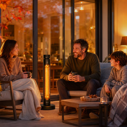 2000 W Electric Infrared Patio Heater with Oscillation, Black