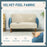 Modern 2 Seater Sofa w/ Rubber Wood Legs 128 x 71 x 74cm Cream Blue