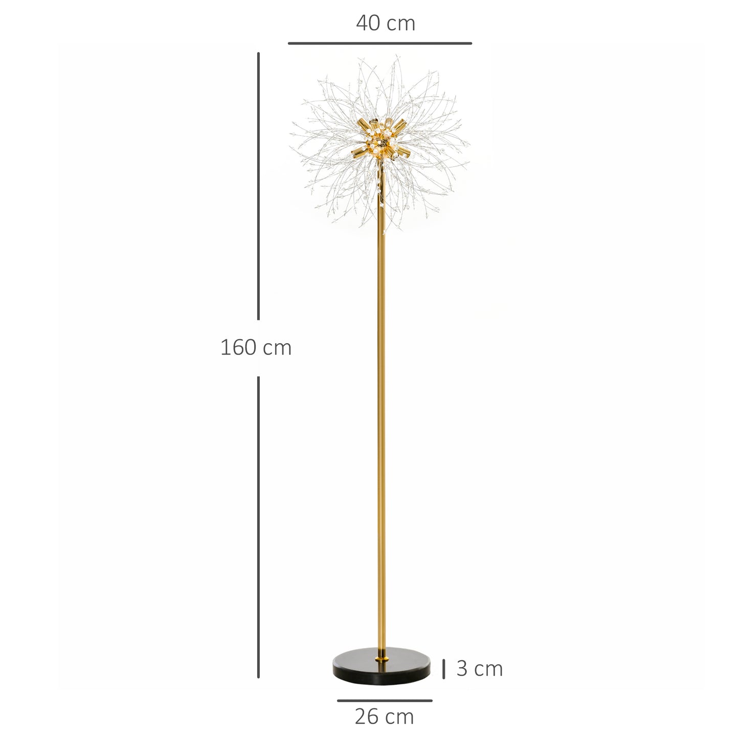 Modern Floor Lamp, Tall Standing Lamp with Dandelion-like Lampshade for Living Room