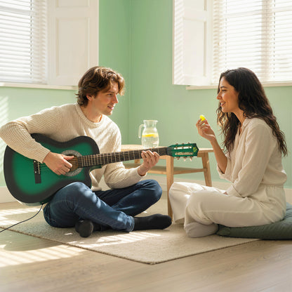 Beginner Acoustic Electric Cutaway Guitar Adult Junior Guitar, Green