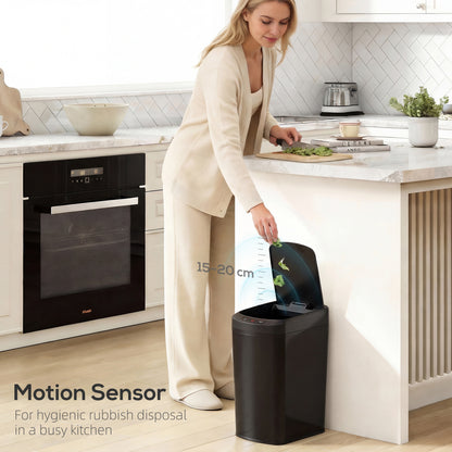 12L Sensor Bin, Automatic Touchless Motion Sensor Kitchen Bin, Black