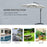 3(m) Garden Banana Parasol Hanging Cantilever Umbrella with Crank Handle, 8 Ribs and Cross Base for Outdoor, Sun Shade, Cream White