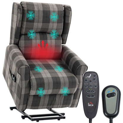 Power Lift Recliner Chair with Vibration Massage and Heat, Grey