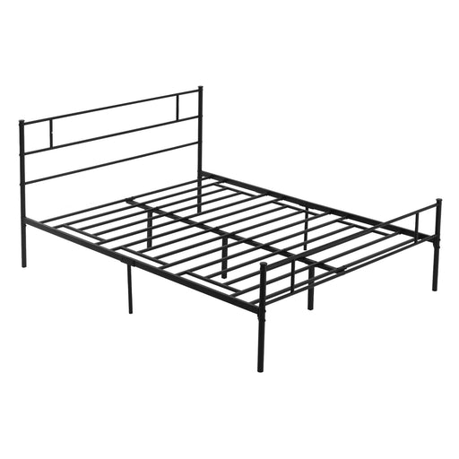 King Size Metal Bed Frame, Solid Bedstead Base with Headboard and Footboard, Metal Slat Support and Underbed Storage Space, Bedroom Furniture