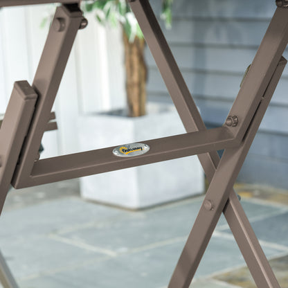 3 PCS Foldable Garden Bistro Set Folding Table And Chairs Set, Grey