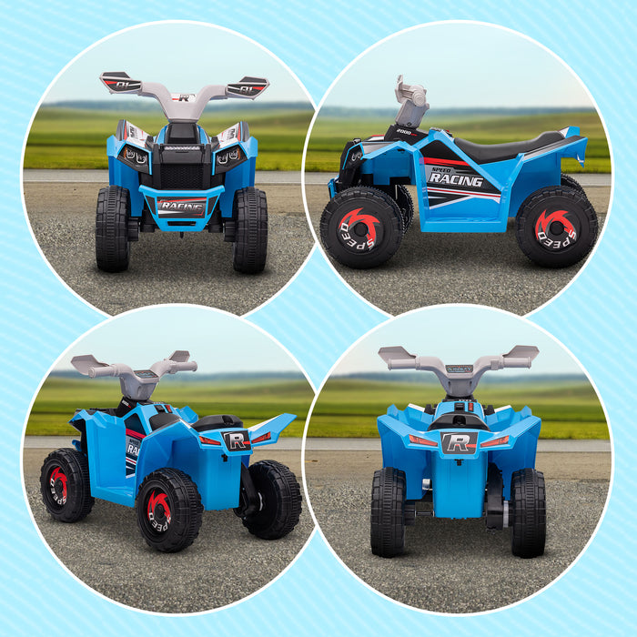 6V Quad Bike with Wear-Resistant Wheels, Forward Backward Function, for Ages 18-36 Months, Blue