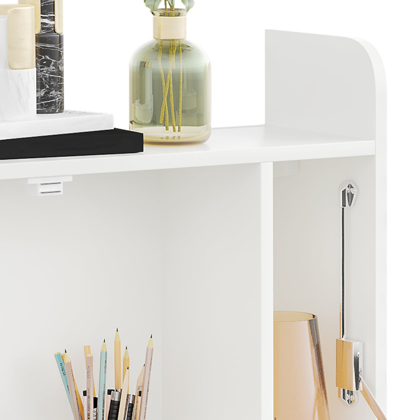 Wall Mounted Table w/ Space Saving Storage Compartments for Home Office