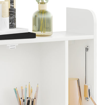 Wall Mounted Table w/ Space Saving Storage Compartments for Home Office