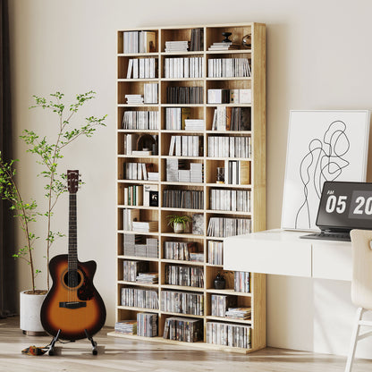 DVD CD Media Storage Rack, Video Display Unit, Oak Tone