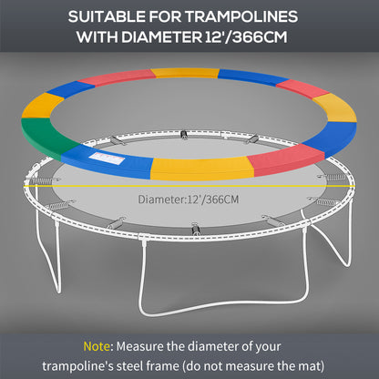 12ft Trampoline Pad Surround Pad Thick Foam Replacement Spare Multicolour