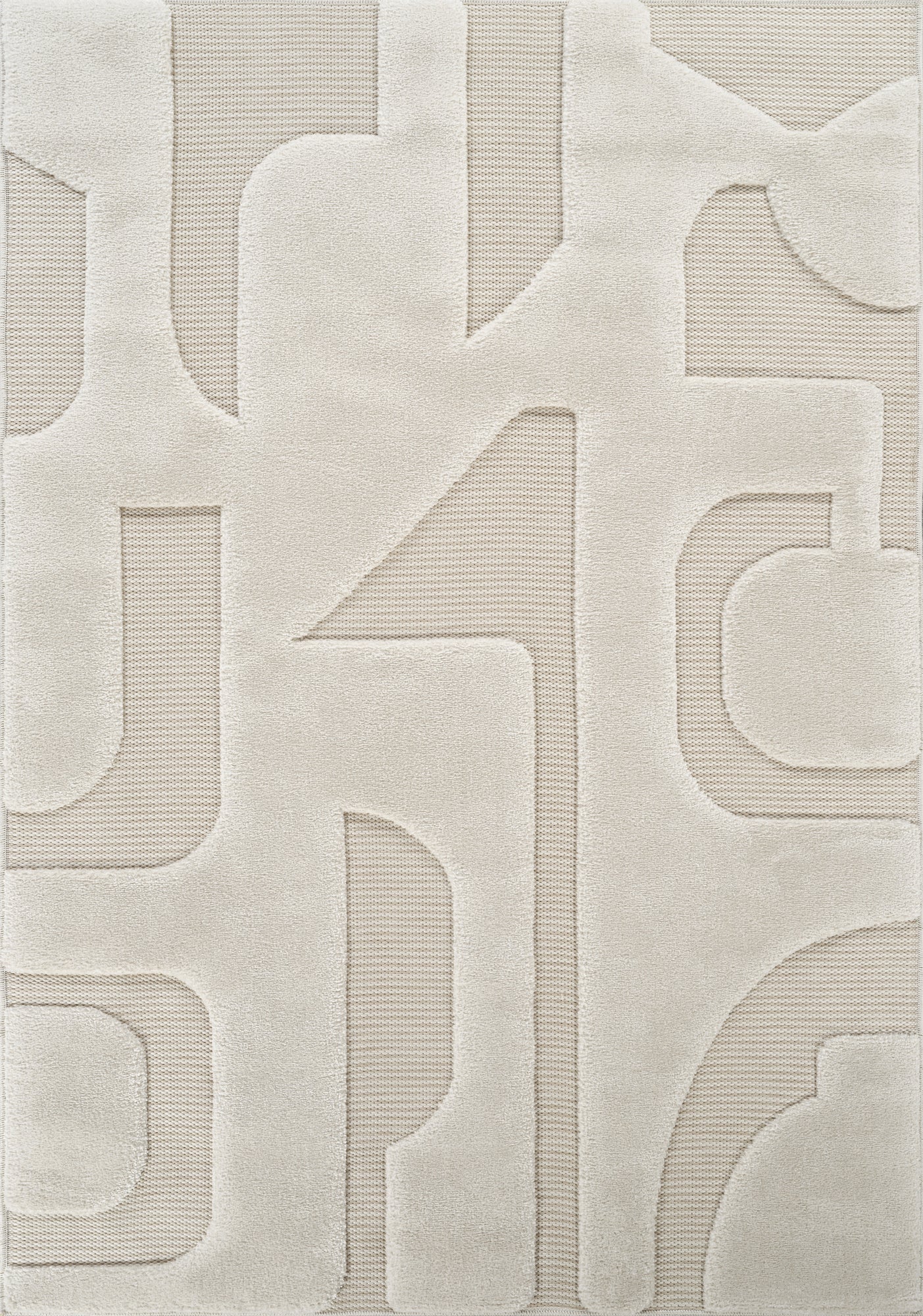 Freya Living Room Area Rug Contemporary 3D Embossed Modern Boho Design
