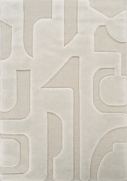 Freya Living Room Area Rug Contemporary 3D Embossed Modern Boho Design