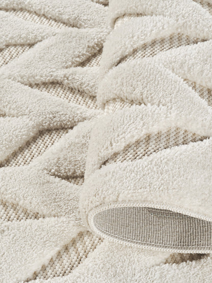 Freya Living Room Area Rug Contemporary 3D Embossed Modern Herringbone Design