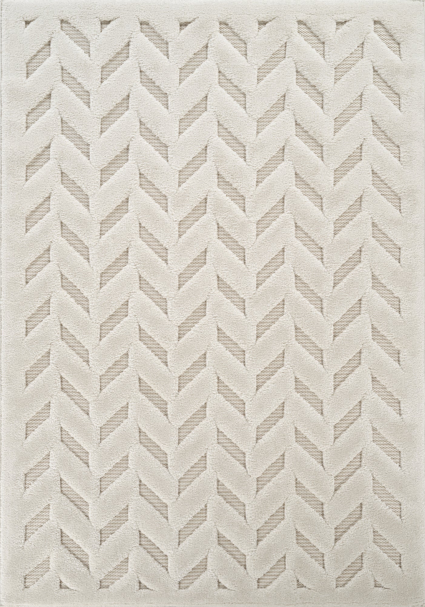 Freya Living Room Area Rug Contemporary 3D Embossed Modern Herringbone Design