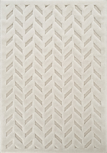 Freya Living Room Area Rug Contemporary 3D Embossed Modern Herringbone Design