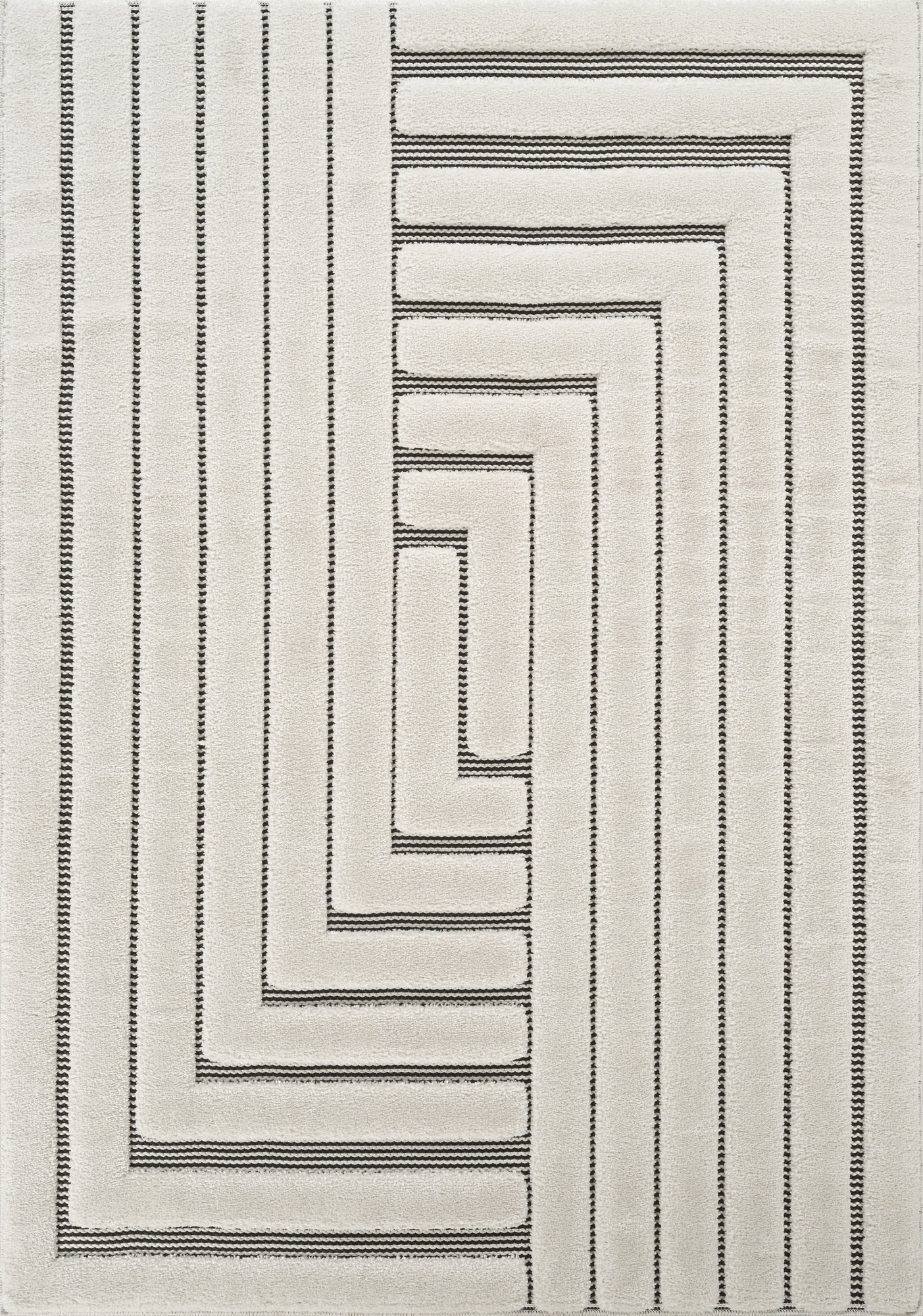 Freya Living Room Area Rug Contemporary 3D Embossed Modern Merge Line Design